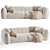 Scandinavian Style 2 Seater Sofa 3D model small image 1