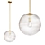 Ribbed Glass Globe Pendant Light 3D model small image 1