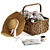 Rose Basket Decor Set with Hat 3D model small image 1