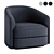 Modern Upholstered Lounge Chair - Covent 3D model small image 1