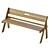 Wooden Folding Bench, Solid Wood 3D model small image 7