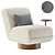 Elegant Hemingway Swivel Chair 3D model small image 1