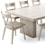 Wooden Dining Set with Arno Chair 3D model small image 2