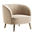 Luxury Velvet LEONE Armchair 3D model small image 2