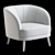 Luxury Velvet LEONE Armchair 3D model small image 5