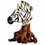 Root Zebra Head Sculpture 3D model small image 1