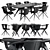 Modern Dining Chair & Table 3D model small image 1
