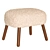 Plush Terry Footrest Stool 3D model small image 1