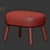 Plush Terry Footrest Stool 3D model small image 3