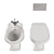 Boheme Ceramic Toilet and Bidet 3D model small image 4