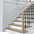 Elegant Neoclassical Metal-Wood Staircase 3D model small image 3