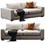 Coastal Charm Low Profile Sofa 3D model small image 3