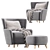  Elegant Velvet Armchair Audril 3D model small image 4