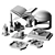 Contemporary Chrome Decor Set 3D model small image 6