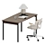 Scandinavian Style Workspace Set with Chair 3D model small image 6