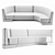 Modular Restaurant Sofa Four Seasons 3D model small image 3