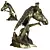 Savanna Giraffe Sculpture 3D model small image 1