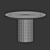 Modern Round Walnut Dining Table 3D model small image 4