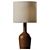 Hand-Turned Walnut Wood Lamp 3D model small image 1