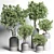 Concrete Vase Plant Set 491 3D model small image 2