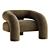 Artistic Zen Lounge Chair 3D model small image 1
