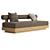 Bondi Teak Armless Sofa - 84 3D model small image 2