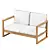 Outdoor Eucalyptus Loveseat Set 3D model small image 4