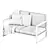 Outdoor Eucalyptus Loveseat Set 3D model small image 7