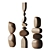 Abstract Wood Sculpture Set 3D model small image 2