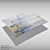 West Hollywood Aqua Abstract Rug 3D model small image 2