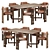 Sleek Modern Dining Set763 3D model small image 1