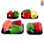 Textureable Pepper Set for Kitchen 3D model small image 1