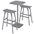 Rustic Bar Set: Parsons Table & Osso Stool 3D model small image 5