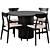 Elegant Hill Dining Table and Rodham Chair 3D model small image 1