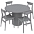 Elegant Hill Dining Table and Rodham Chair 3D model small image 8