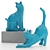 3D Geometric Cat Sculpture for High Resolution Renders 3D model small image 3