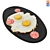 Versatile Textured Egg Plate Set 3D model small image 1