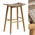 Atoka Acacia Wood Patio Bar Stool 3D model small image 1