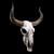 Vintage Longhorn Skull Decor Model 3D model small image 1