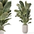 Handmade Stone Pot with Indoor Plants 3D model small image 1