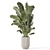 Handmade Stone Pot with Indoor Plants 3D model small image 3