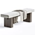 Elegant Linen Upholstered Bench 3D model small image 2