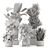 Wood and Stone Indoor Plant Set 3D model small image 6