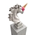 Unicorn Fantasy Ceramic Sculpture 3D model small image 5