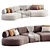 Colorful Pillows Modular Sofa 3D model small image 2