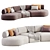 Colorful Pillows Modular Sofa 3D model small image 8