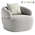 Swivel Armchair with Upholstered Design 3D model small image 1