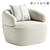 Swivel Armchair with Upholstered Design 3D model small image 2