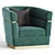 Luxury Velvet Armchair: Temptation Chic 3D model small image 2