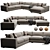 Coastal Chic Modular Sofa Set 3D model small image 2